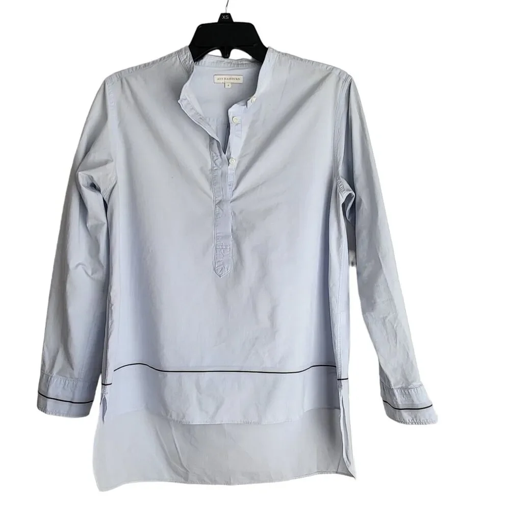Ann Mashburn Tunic Top Light Blue Sz S cotton